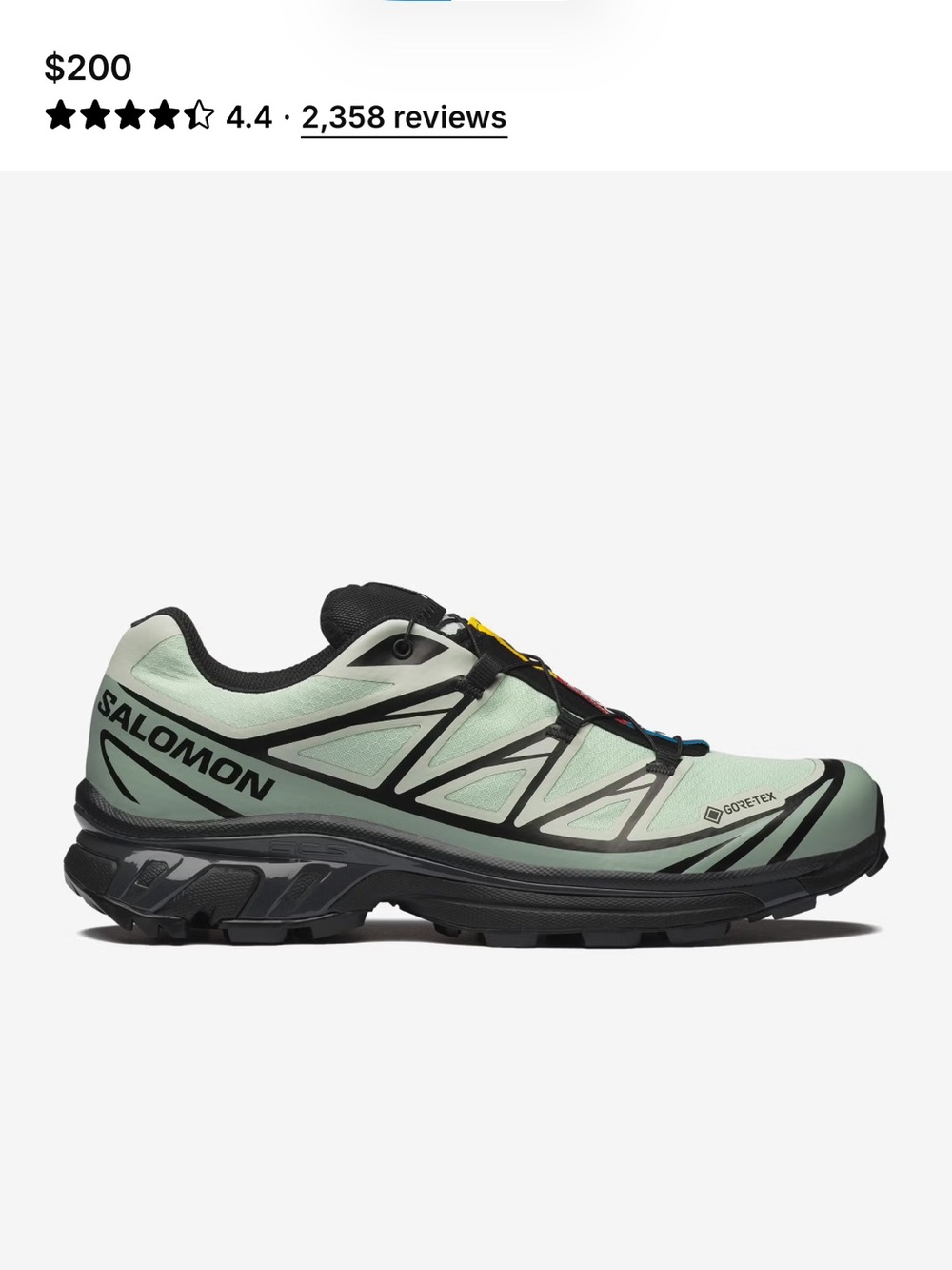 Salomon Mint Green and Black Trail Running Shoe